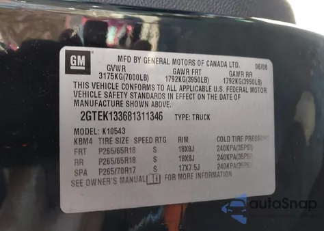 2008 GMC Sierra 1500 Slt из США, поврежденный, VIN 2GTEK133681311346